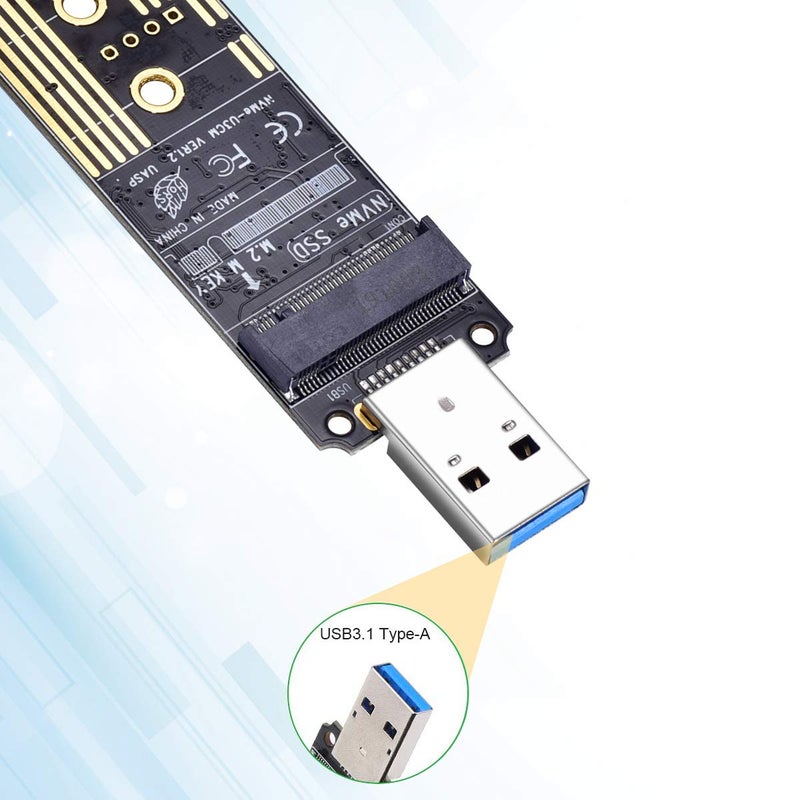 KBR محول M.2 NVME USB 3.1، قارئ بطاقة USB M-Key M.2 NVME إلى USB مع شريحة جسر USB 3.1 Gen 2 بأداء عالي 10 جيجابت في الثانية، متوافق مع سامسونج 950/960/970 إيفو/برو أو غيرها من وحدات التخزين M.2 SSD مع نوع PCI-E - Image 2